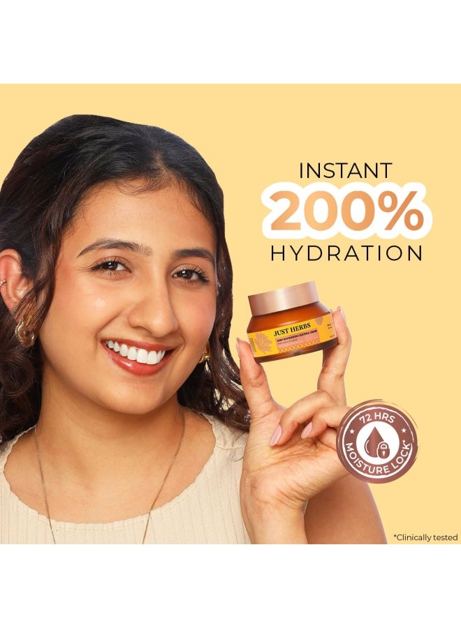 Just Herbs 24K Gold & Pure Ghee Soufflé Day Cream | Deep Nourishing & Anti-Aging | For Glowing Skin, Improved Elasticity | Non-Sticky | 50ml - Image 2