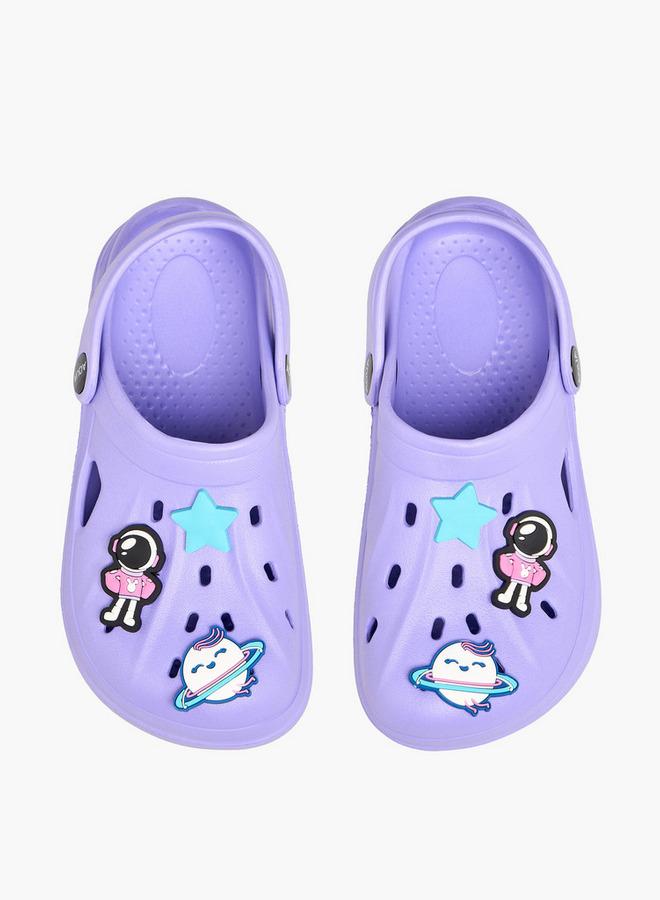 Aqua Girls Space Jibbitz Embellished Clogs - Image 3