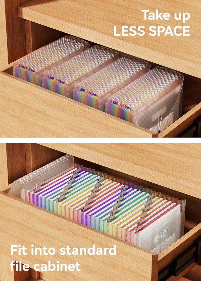 A4 Expanding File Organiser with 26 Pockets - Portable Rainbow Filing Folder (Pink ) - Image 3