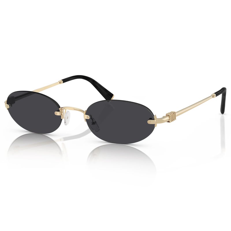 TYA Retro Small Oval Sunglasses for Women Men, 2026 Trendy Rimless Sun Glasses Fashion Narrow Shades Y2K Designer Sunnies - Image 1