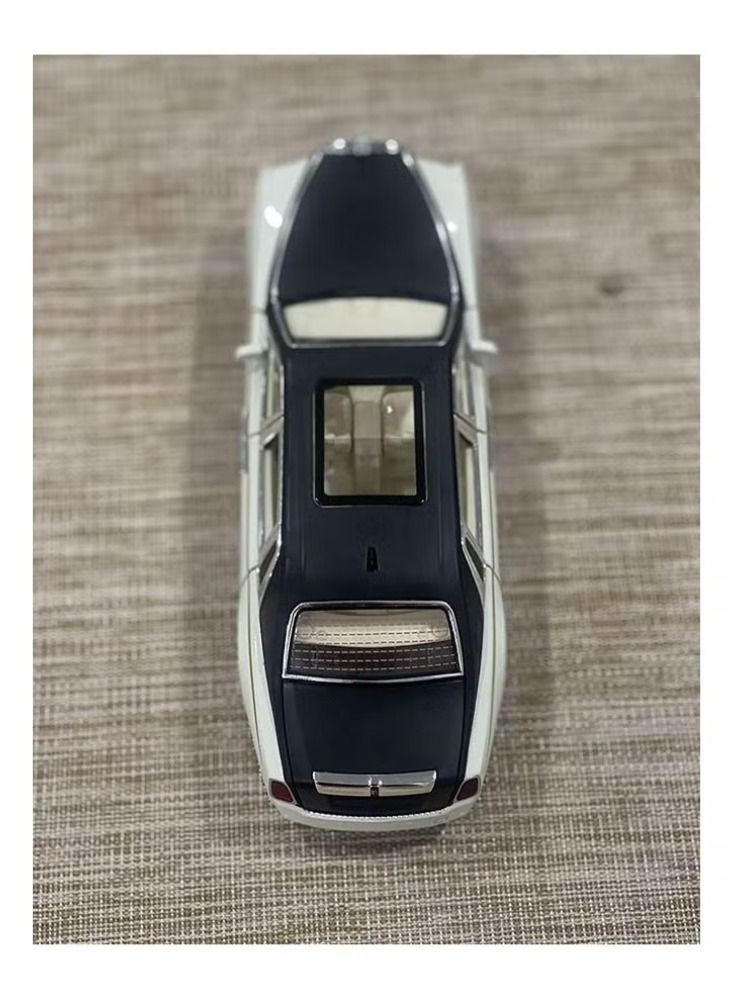 Back Die-cast Car 1:24 New Rolls-Royce Phantom Diecast Metal Pullback Toy car with Openable Doors & Light,Music Boys for Kids - Image 3