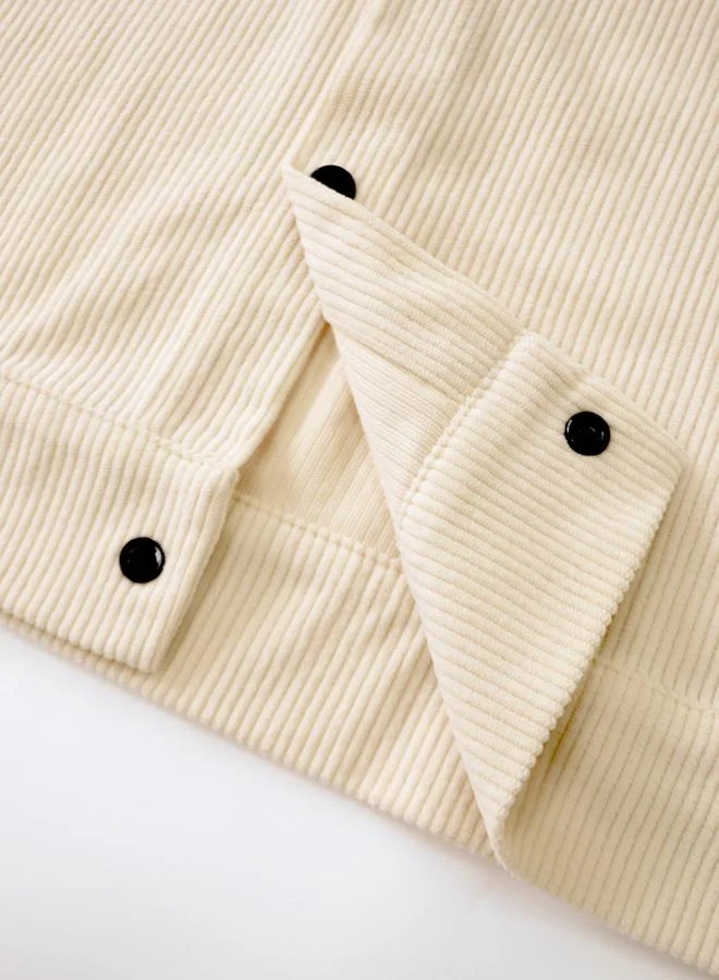 تايك تو سترة رجالية بيج من الكوردروي بأزرار أمامية