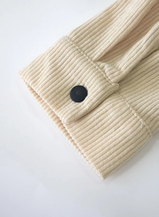 تايك تو سترة رجالية بيج من الكوردروي بأزرار أمامية