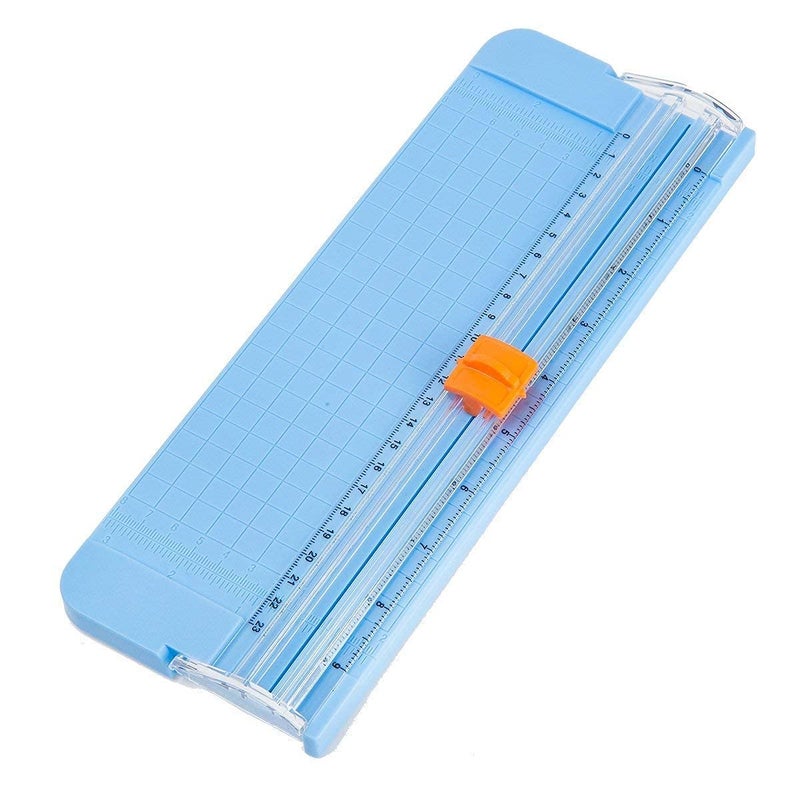 HAV CREATION Small Guillotine Paper Cutter – Portable Paper Trimmer with Ruler for A5 Paper, Photos, Labels & Craft Projects – Cute & Compact Cutting Board (Multicolour) - Image 1