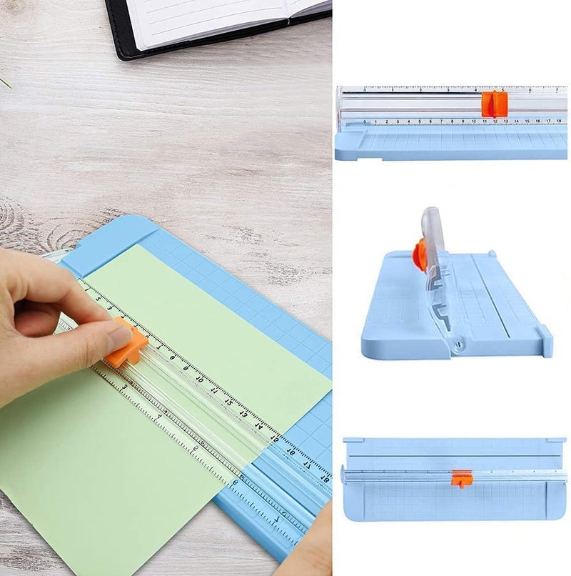 HAV CREATION Small Guillotine Paper Cutter – Portable Paper Trimmer with Ruler for A5 Paper, Photos, Labels & Craft Projects – Cute & Compact Cutting Board (Multicolour) - Image 5