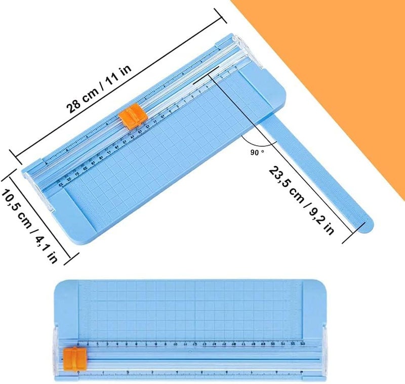HAV CREATION Small Guillotine Paper Cutter – Portable Paper Trimmer with Ruler for A5 Paper, Photos, Labels & Craft Projects – Cute & Compact Cutting Board (Multicolour) - Image 2