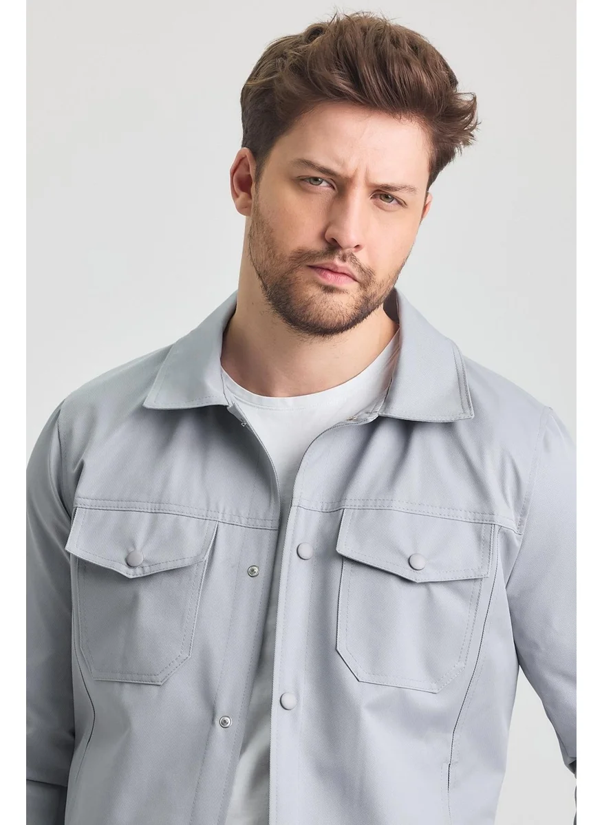 Sivaist Gray Men's Cotton Polyester Blend Water and Windproof Seasonal & Summer Coat