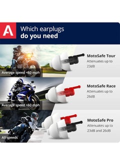 Alpine Motosafe Pro Ear Plugs Racing & Touring Hearing Protection  - Image 2