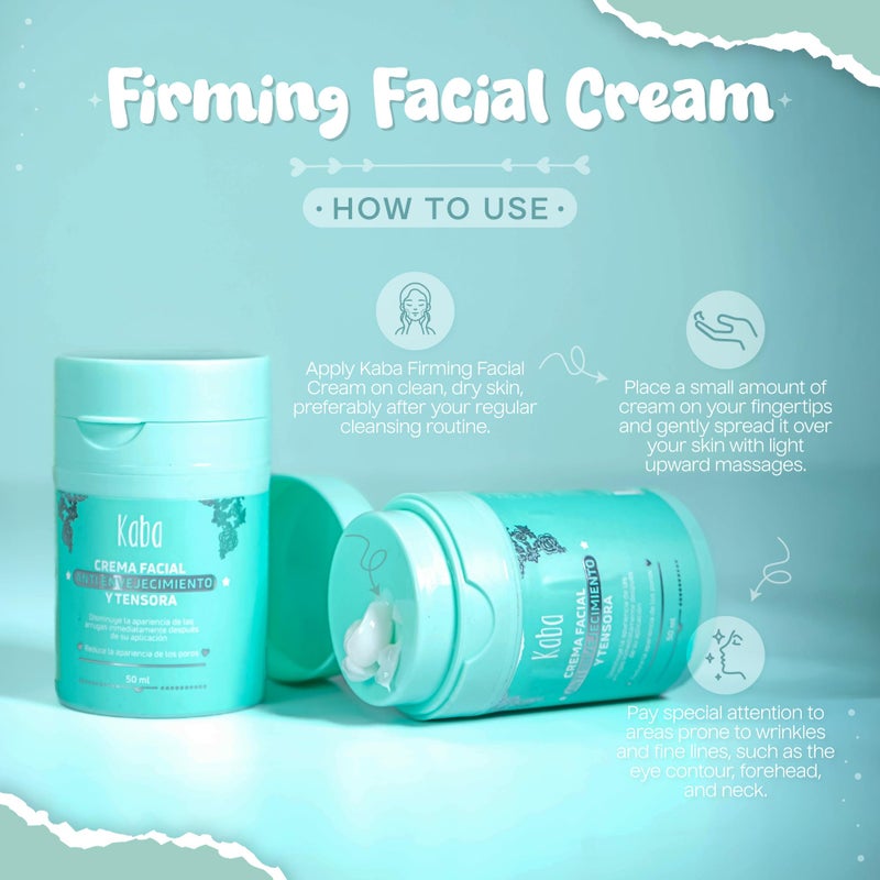 D'Luchi Kaba Skin Tightening Cream with Hyaluronic Acid & Collagen, Anti-Aging and Moisturizer for Face, Improves Wrinkles, Provides lifting and firming for sagging skin - 1.7 Oz / 50 ml - Image 3
