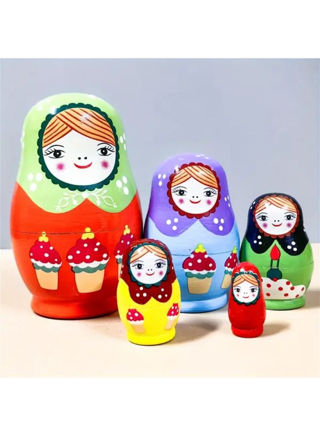 Variant 53 Handmade Wooden Russian Matryoshka Nesting Doll Floral Bird Design - Image 5