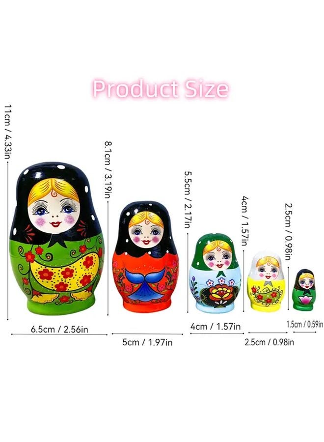 Variant 53 Handmade Wooden Russian Matryoshka Nesting Doll Floral Bird Design - Image 3