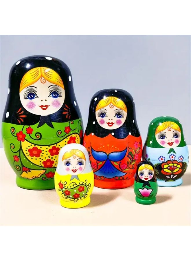 Variant 53 Handmade Wooden Russian Matryoshka Nesting Doll Floral Bird Design - Image 2