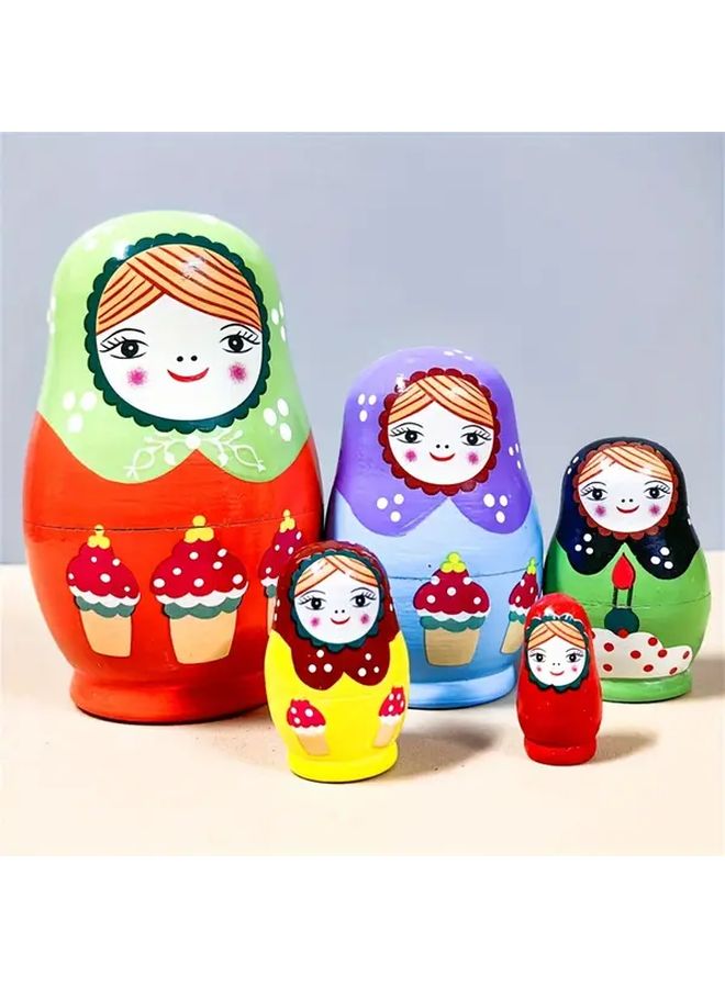 Variant 53 Handmade Wooden Russian Matryoshka Nesting Doll Floral Bird Design - Image 1