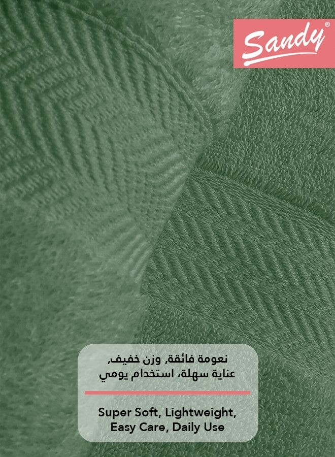 Sandy Premium Hotel Quality Hair Towel Set 100% Cotton Made in Egypt - 600 GSM, Soft Quick Drying and Highly Absorbent (4 Pack - 50x90 cm), Olive - Image 5