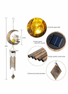 Solar Wind Chimes, Moon Fairy Hanging Outdoor Decor, Sun Crackle Glass Ball Warm Memorial Wind Chimes Light Patio Lawn Yard Gardening Gifts, LED Garden Decoration Iron Hollow Outdoor Landscape Lamp - pzsku/Z74D19C3F08E914A02584Z/45/_/1657876164/2e47c57f-3b86-4f96-8f51-ec94f610bfb9