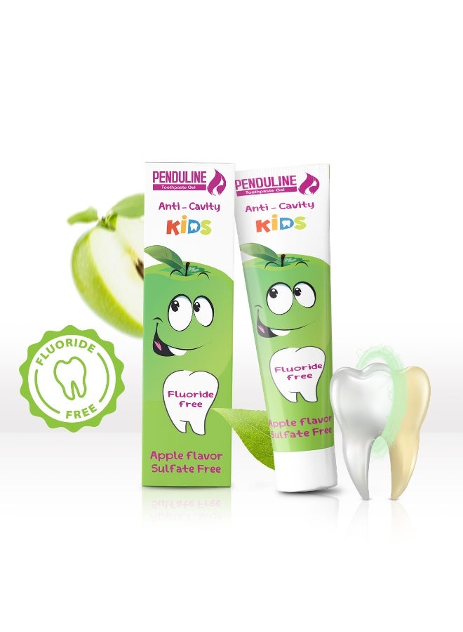 بيندولين بندولين معجون أسنان بطعم التفاح الاخضر للأطفال 75 مل | آمن من عمر سنتين | فراولة | خالٍ من الفلورايد | خالٍ من السلفات - Image 4