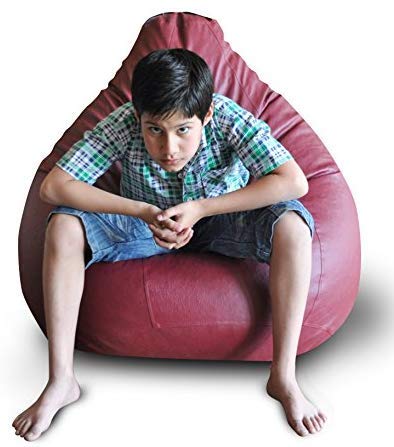 ink craft كرسي bean bag كلاسيكي من إنك كرافت للغرفة النوم وغرفة المعيشة لون مارون 2XL بدون حبوب - Image 3