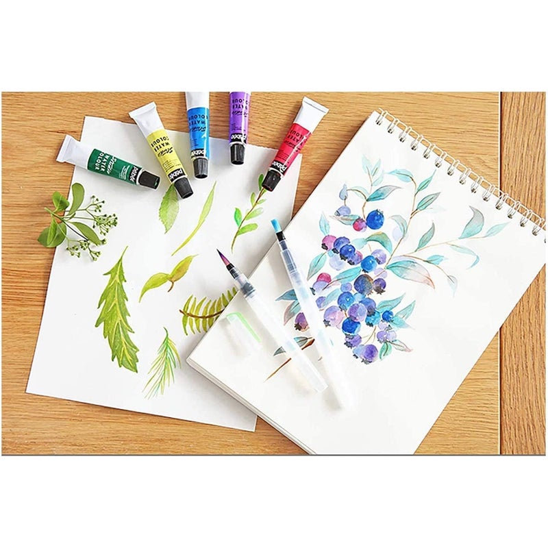 Hidak أقلام فرشاة الماء هيداك مجموعة 6 قطع مع نصائح قلم خزان الماء للرسم بالألوان المائية والرسم الزيتي والأكريليك والخط - Image 3