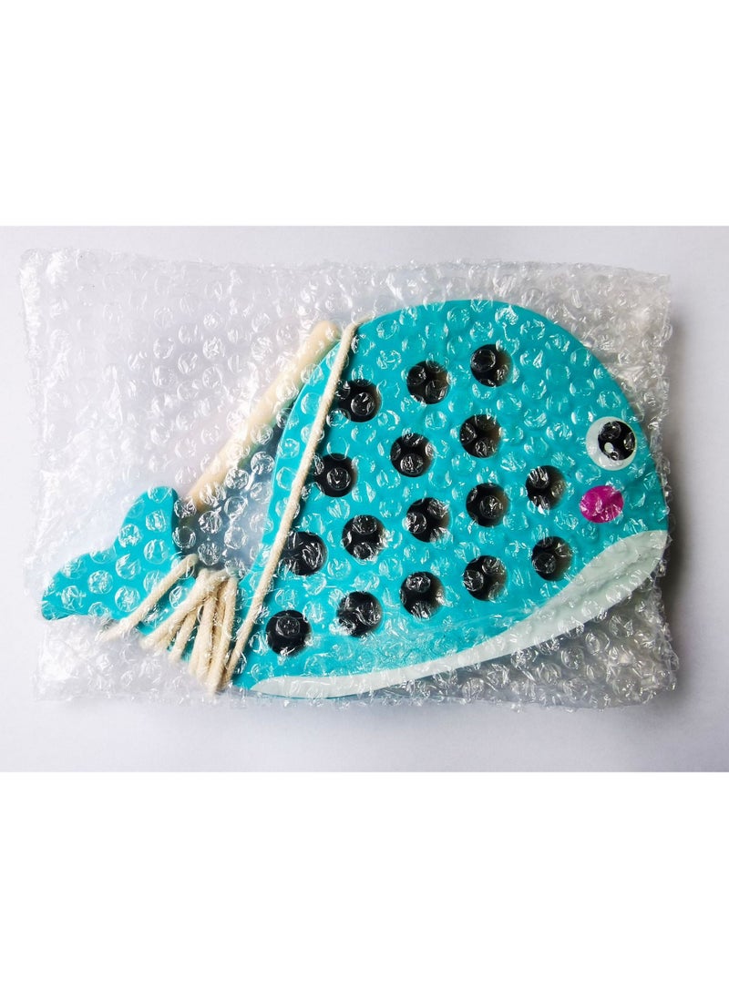 Childrens Wooden Sea Creature Lacing Toy Whale threading-no color box