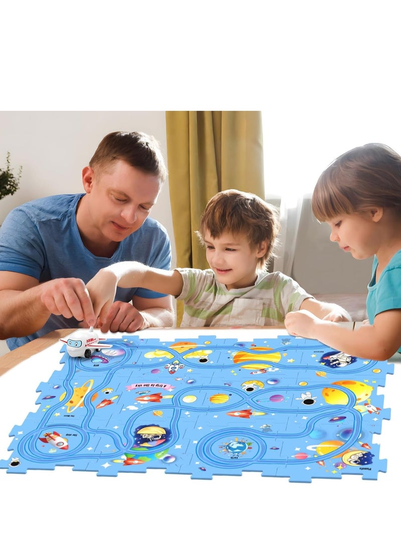 Railcar Play Set, Plastic Puzzles for Kids Ages 3-5 with Vehicles, Electric Trolley Puzzle, Car Tracks for Toddlers, Toys Gifts for 2 3 4 5 6 Year Old Boys Girls  - Image 4
