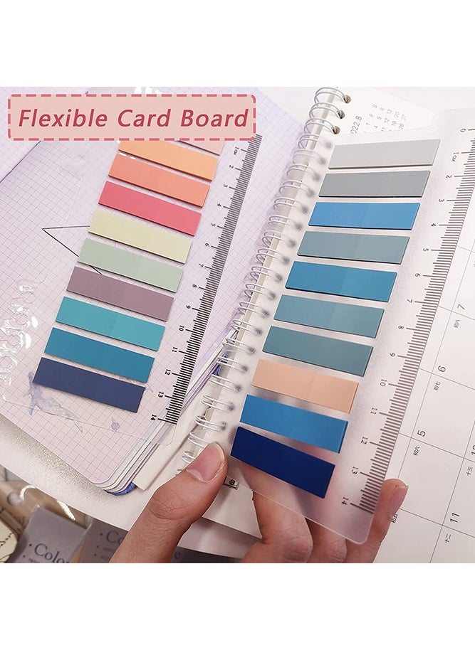 NIIMBOT - 1200Pcs Sticky Tabs Sticky Index Tabs Sticky Notes with Transparent Soft Ruler, 6 Sheets Colorful Page Markers, Writable Page Labels Clear Index Tabs Translucent Index Stickers for Page Marking Classified File Books Office Supplies, Morandi Color - Image 1