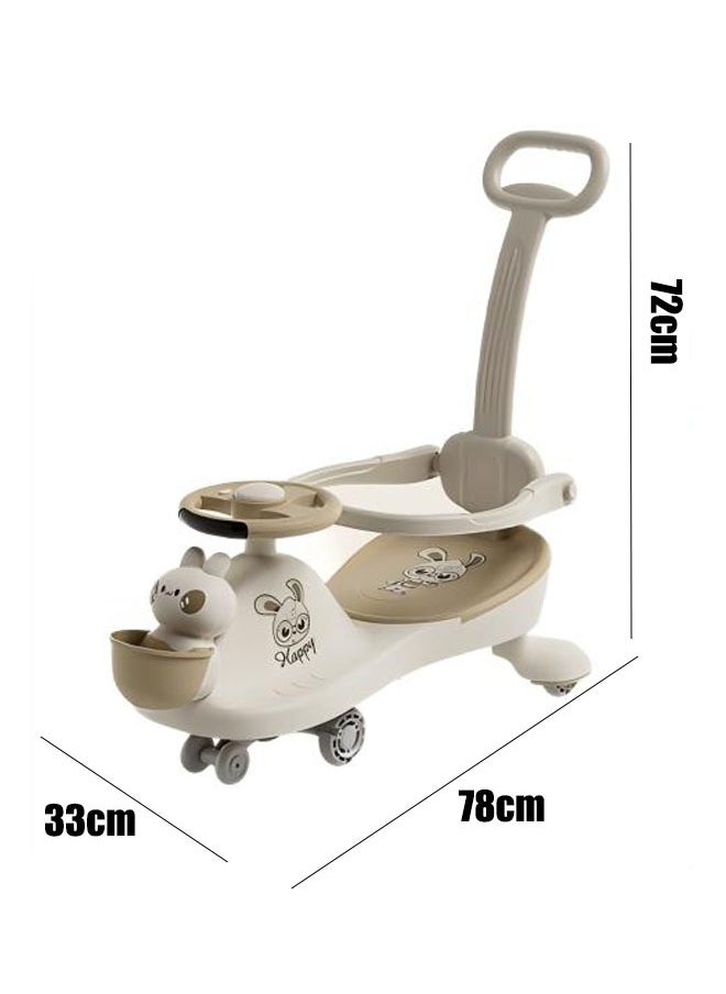 null - Ride On Toys Children's Swing Car With Music And Lighting Children's Toys Raise The Backrest Height Push Handle With Guardrail Anti Rollover Suitable For Children Aged 1-6 Boys And Girls - Image 1