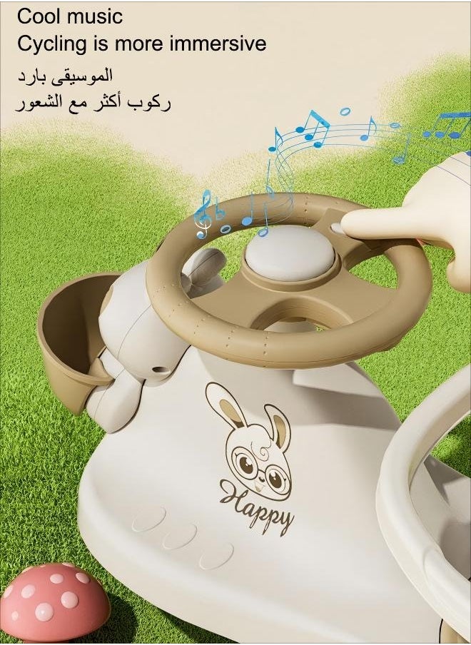 null - Ride On Toys Children's Swing Car With Music And Lighting Children's Toys Raise The Backrest Height Push Handle With Guardrail Anti Rollover Suitable For Children Aged 1-6 Boys And Girls - Image 1