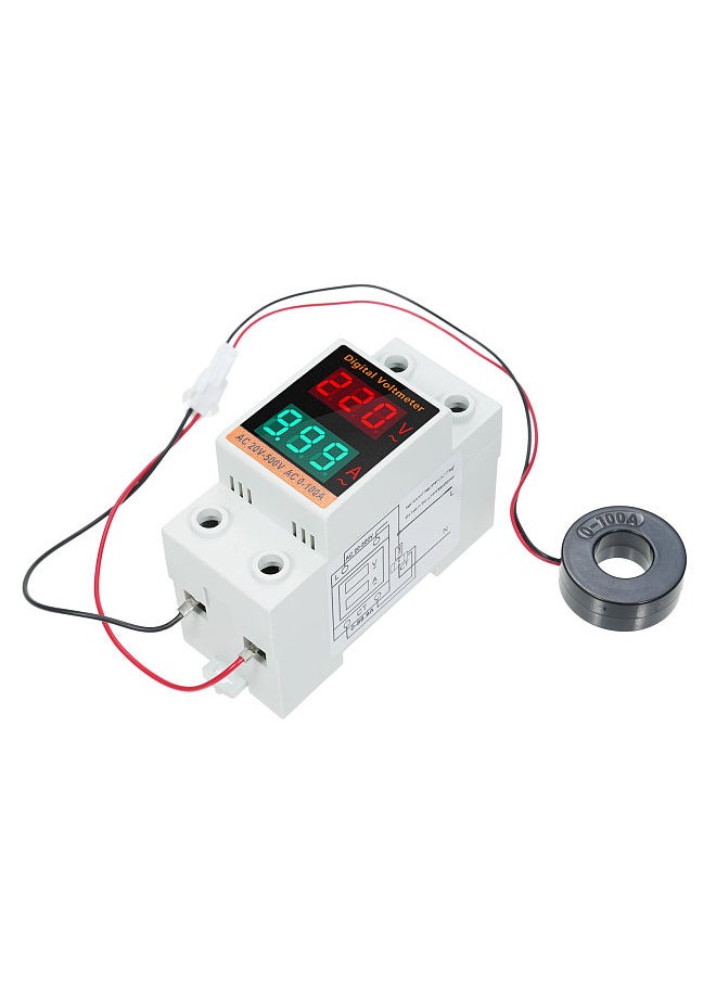 Generic Digital Single Phase Energy Meter with Transformer Multifunction Din Rail Power Meter AC20V~500V 0~99.9A Voltmeter Ammeter Voltage Amps Multimeter  - Image 1
