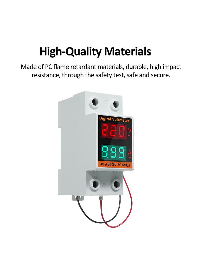 Generic Digital Single Phase Energy Meter with Transformer Multifunction Din Rail Power Meter AC20V~500V 0~99.9A Voltmeter Ammeter Voltage Amps Multimeter  - Image 5