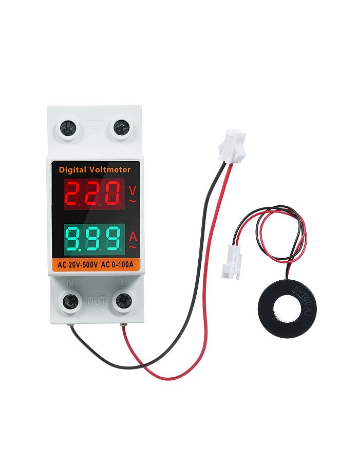 Generic Digital Single Phase Energy Meter with Transformer Multifunction Din Rail Power Meter AC20V~500V 0~99.9A Voltmeter Ammeter Voltage Amps Multimeter  - Image 2
