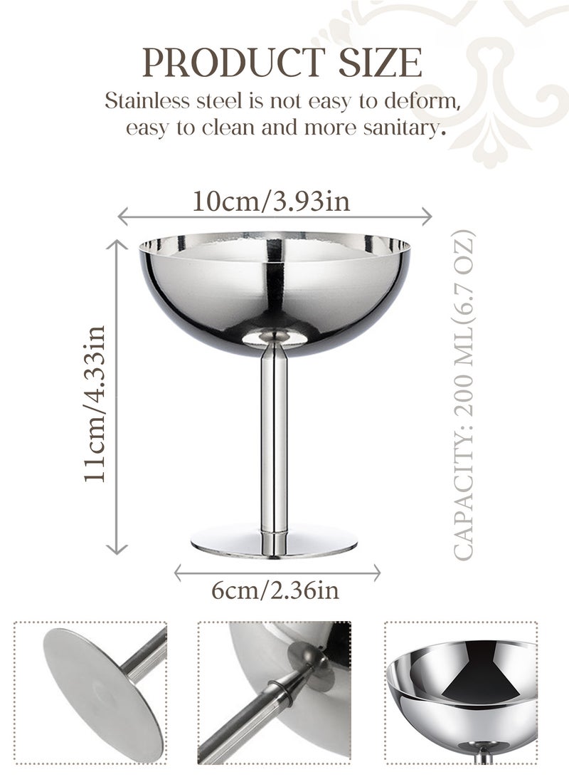 Ice Cream Cup, Food Grade Stainless Steel Stable Bottom Dessert Cup Reusable Goblet Ice Cream Bowl, Family Party Use - Image 3
