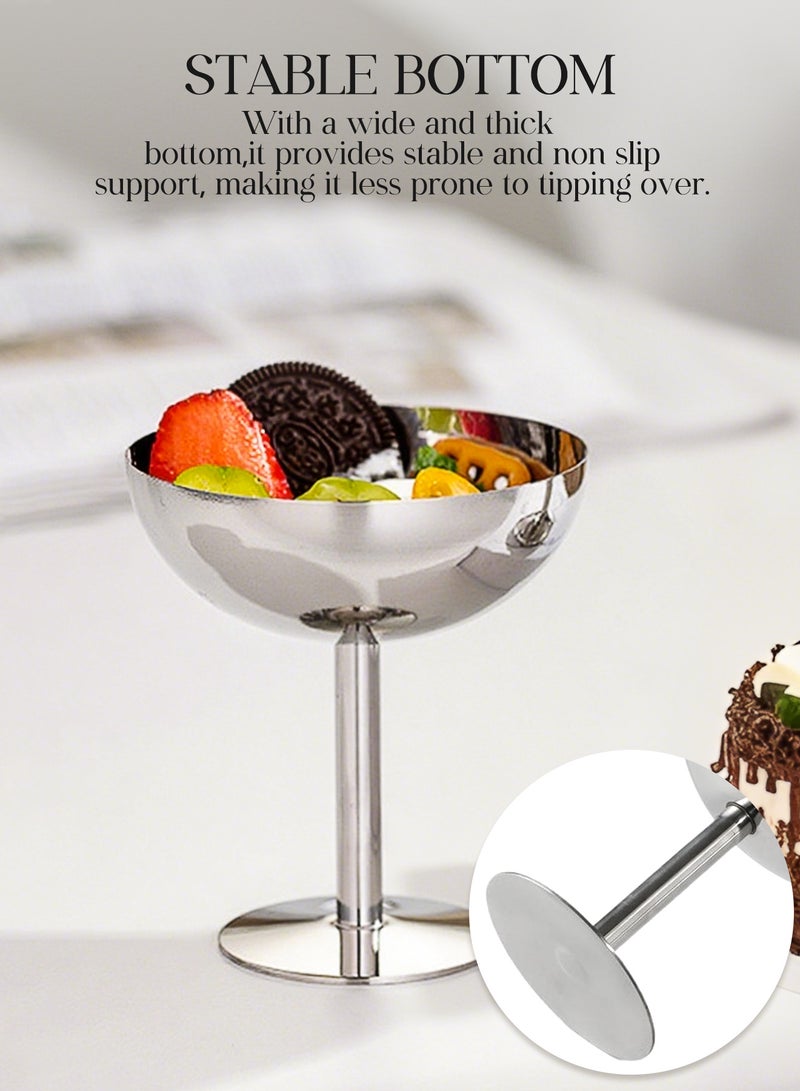 Ice Cream Cup, Food Grade Stainless Steel Stable Bottom Dessert Cup Reusable Goblet Ice Cream Bowl, Family Party Use - Image 4
