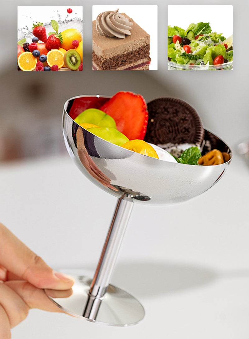 Ice Cream Cup, Food Grade Stainless Steel Stable Bottom Dessert Cup Reusable Goblet Ice Cream Bowl, Family Party Use - Image 5