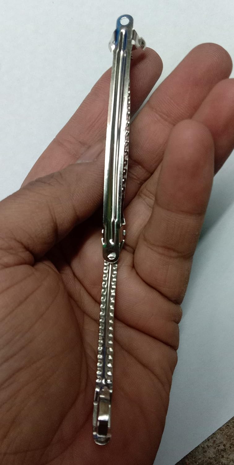 Delicate Khatka Set Of 30 Pieces Balclip 3 Inch Long Flat Metal Single Prong Silver Back Ball Pin For Raw Marital For Making Bow Hair Clips - Image 2