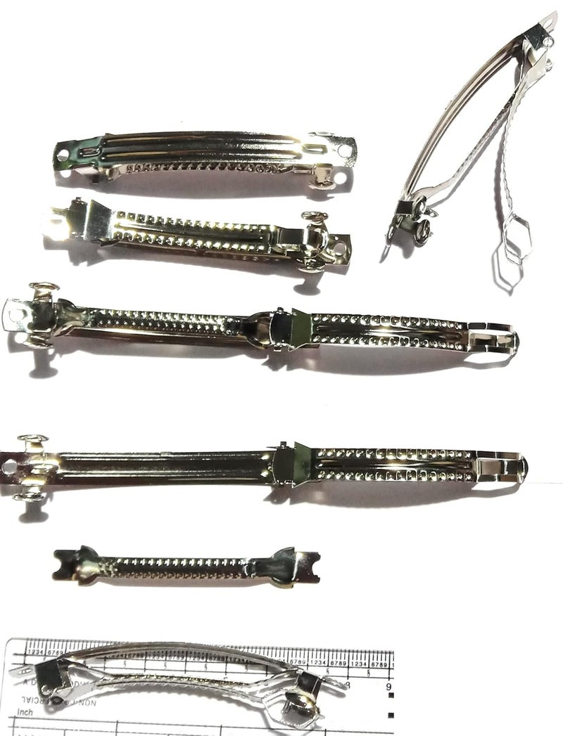 Delicate Khatka Set Of 30 Pieces Balclip 3 Inch Long Flat Metal Single Prong Silver Back Ball Pin For Raw Marital For Making Bow Hair Clips - Image 3
