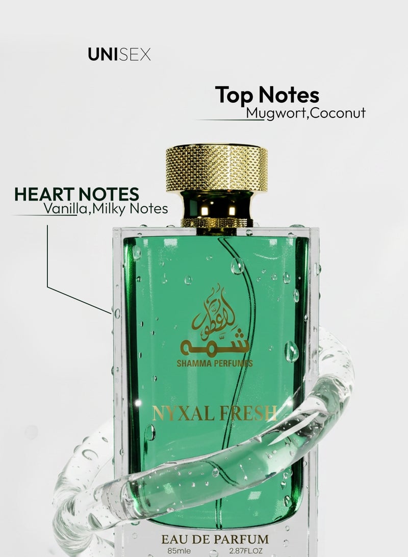 SHAMMA PERFUMES NYXAL FRESH Luxury Eau de Parfum Unisex Fine Fragrance Long Lasting Scent Natural Spray Vaporisateur Essential Oil Perfume 85ml - Image 2
