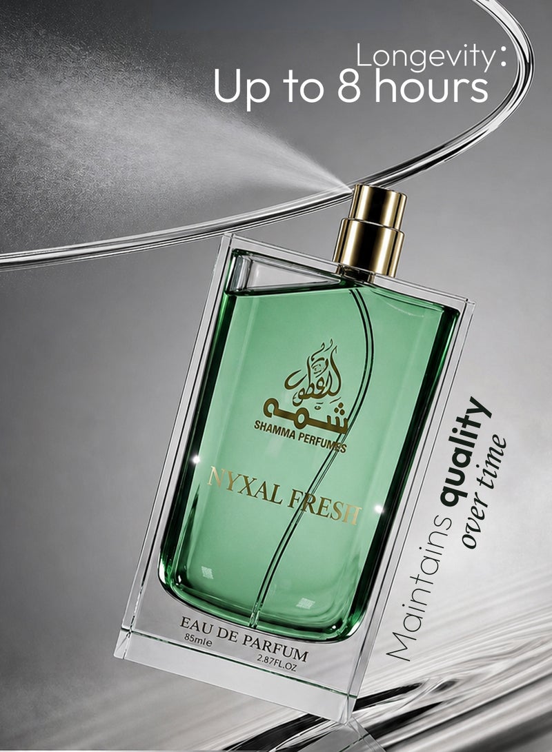SHAMMA PERFUMES NYXAL FRESH Luxury Eau de Parfum Unisex Fine Fragrance Long Lasting Scent Natural Spray Vaporisateur Essential Oil Perfume 85ml - Image 4