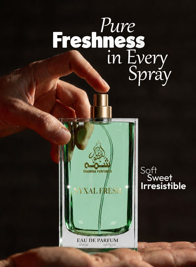 SHAMMA PERFUMES NYXAL FRESH Luxury Eau de Parfum Unisex Fine Fragrance Long Lasting Scent Natural Spray Vaporisateur Essential Oil Perfume 85ml - Image 5