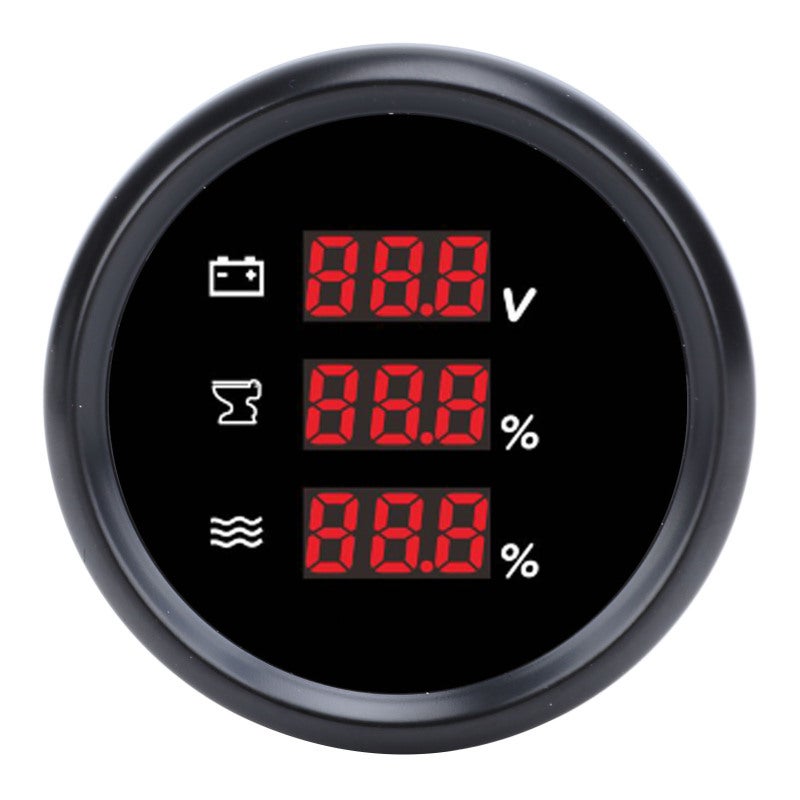 Digital Sewage Water Level Voltage Gauge 52mm IP67 Waterproof Fog Resistant - Red Backlight Multifunctional Voltmeter for Marine Vehicles - Image 2