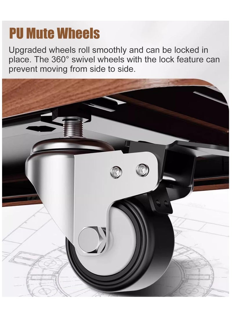 فلاشهوك حامل تلفزيون متنقل مع عجلات، حامل تلفزيون أرضي من الفولاذ لتلفزيون مقاس 32-70 بوصة، أقصى حد VESA: 600*400 مم، يتحمل حمولة 50 كجم - أسود - Image 5