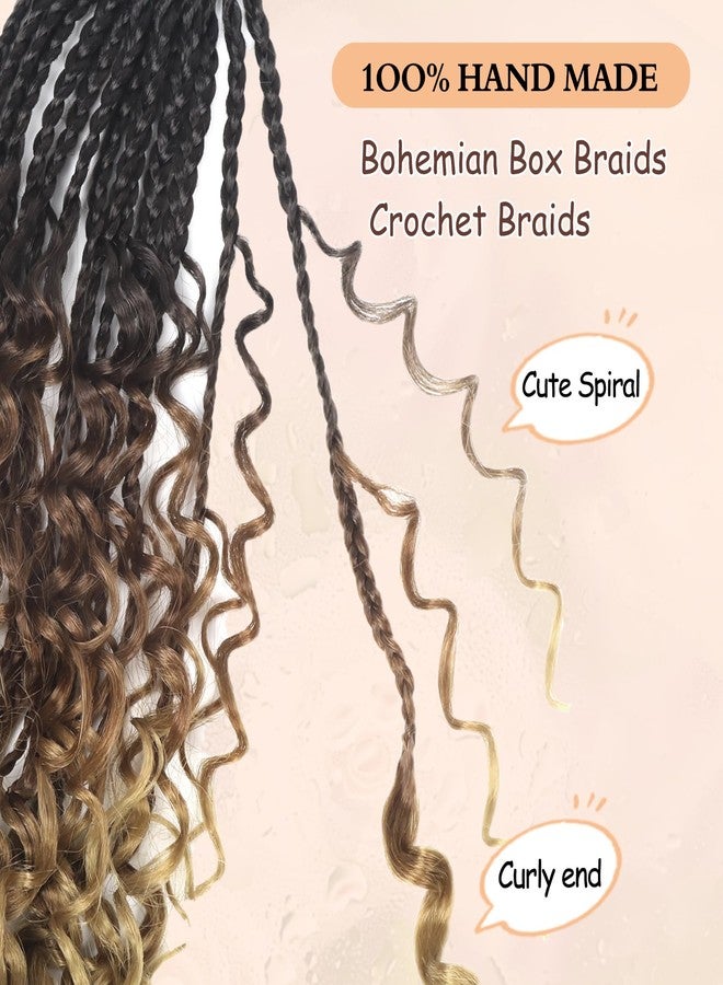 Julen Boho Crochet Braids with Curly Ends 12 Inch Goddess Bohemian Crochet Hair Pre Looped 3X Box Crochet Braids for Black Women Ombre Colors 4-30-27 - Image 5