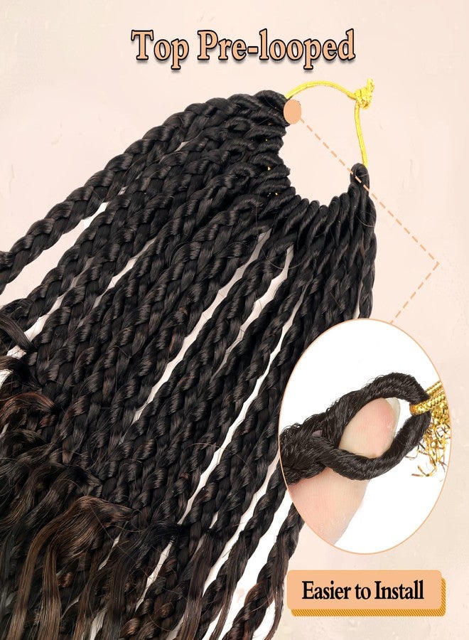 Julen Boho Crochet Braids with Curly Ends 12 Inch Goddess Bohemian Crochet Hair Pre Looped 3X Box Crochet Braids for Black Women Ombre Colors 4-30-27 - Image 4
