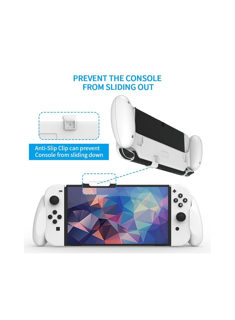SYOSI Switch OLED/Switch Dockable Hand Grip, Comfort Handheld Fit for Switch OLED/Switch with Specially Ergonomic Design Compatible with Nintendo Switch Grip, Supports to Connect to The TV(White) - Image 4