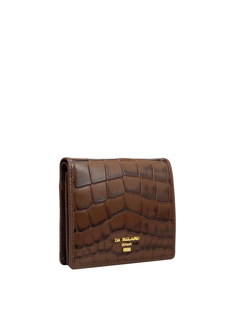 دا ميلانو محفظة نسائية جلد طبيعي بني من دا ميلانو