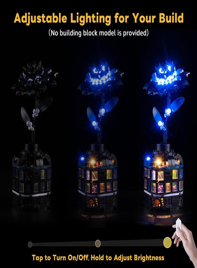 Kyglaring طقم إضاءة Kyglaring متوافق مع مكعبات بناء Lego Wednesday Black Dahlia Flower 76784، مزود بتحكم باللمس وخاصية التعتيم، الإضاءة فقط، لا يشمل الطقم النموذجي، إصدار يعمل باللمس - Image 3