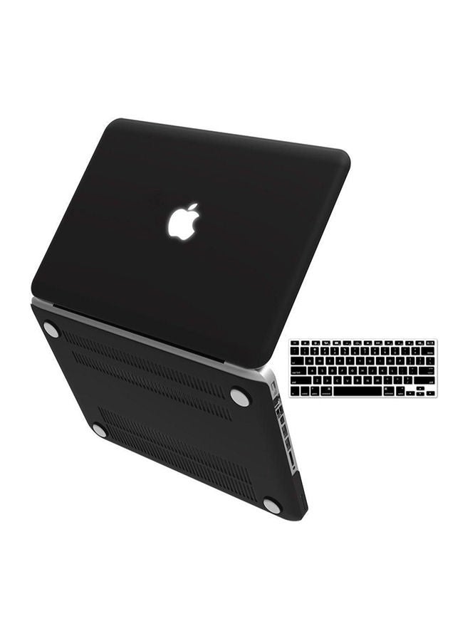 NIBEMINENT Soft Touch Hard Case With Keyboard Skin For Macbook Pro 13 Inch Black  - Image 5