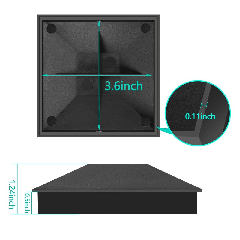 Eapele 4X4(3.5In X 3.5In) Wood Fence Post Caps Pp Plastic Water-Proof Uv-Proof Keep Post From Cracking And Rotting (12Pcs Black) - Image 4