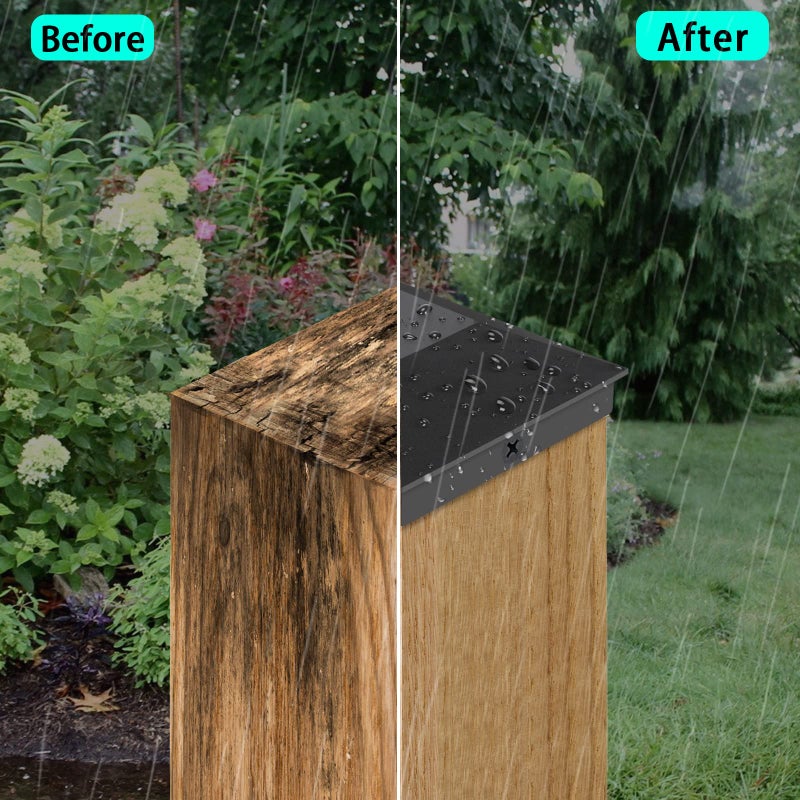 Eapele 4X4(3.5In X 3.5In) Wood Fence Post Caps Pp Plastic Water-Proof Uv-Proof Keep Post From Cracking And Rotting (12Pcs Black) - Image 2