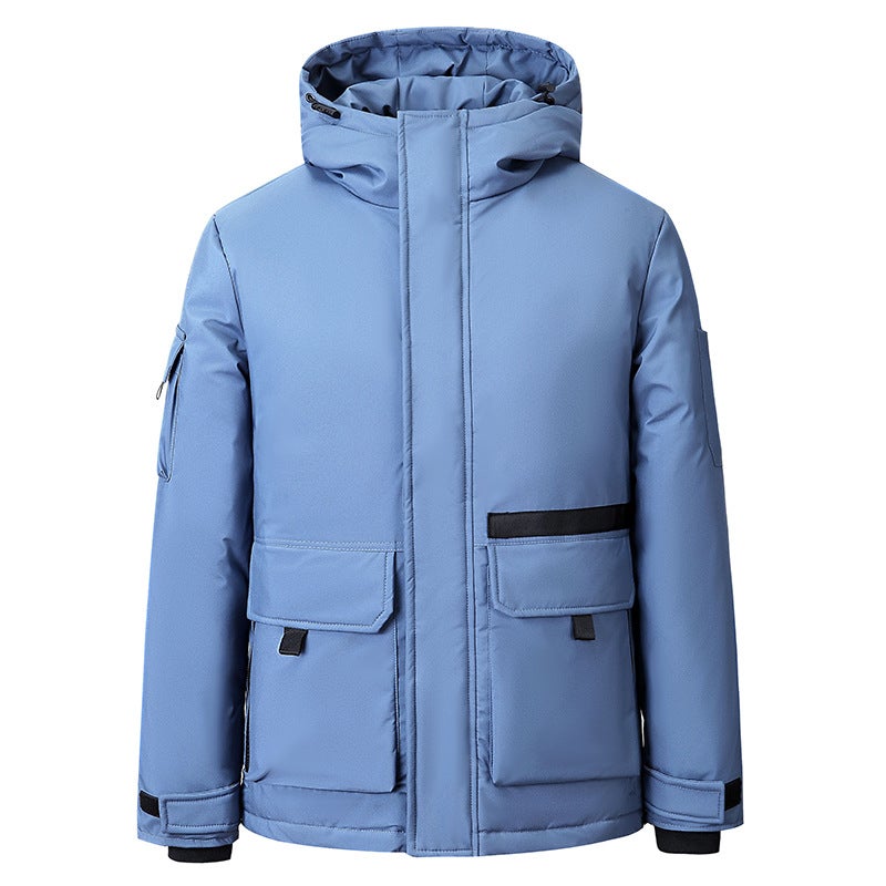 Style Cotton-Padded Coat Trendy Couple'S Casual Loose Mid-Length Fashion Winter Solid Color Jacket - Image 2