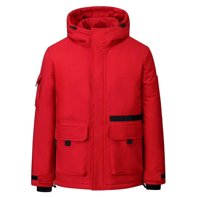 Style Cotton-Padded Coat Trendy Couple'S Casual Loose Mid-Length Fashion Winter Solid Color Jacket - Image 3